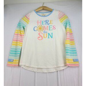 Matilda Jane Here Comes the Sun White Rainbow Long Sleeve Top 10 NEW with Tags